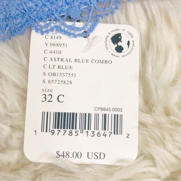 INTIMATELY FREE PEOPLE Maya Blue Lace Convertible Balconette Bra Underwire‎ New - Picture 10 of 15